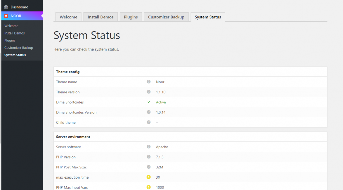WordPress and Noor Server Requirements PixelDima Help Docs